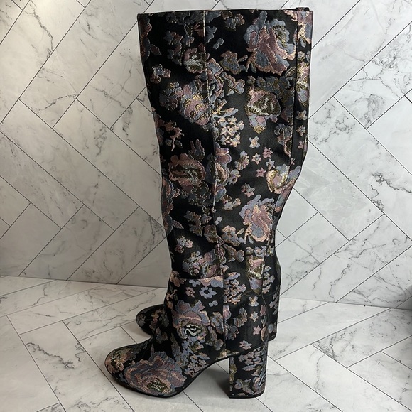 NWT Reaction Kenneth Cole Womens Time To Step Black Multi Floral Print Boots 7M - Picture 4 of 9